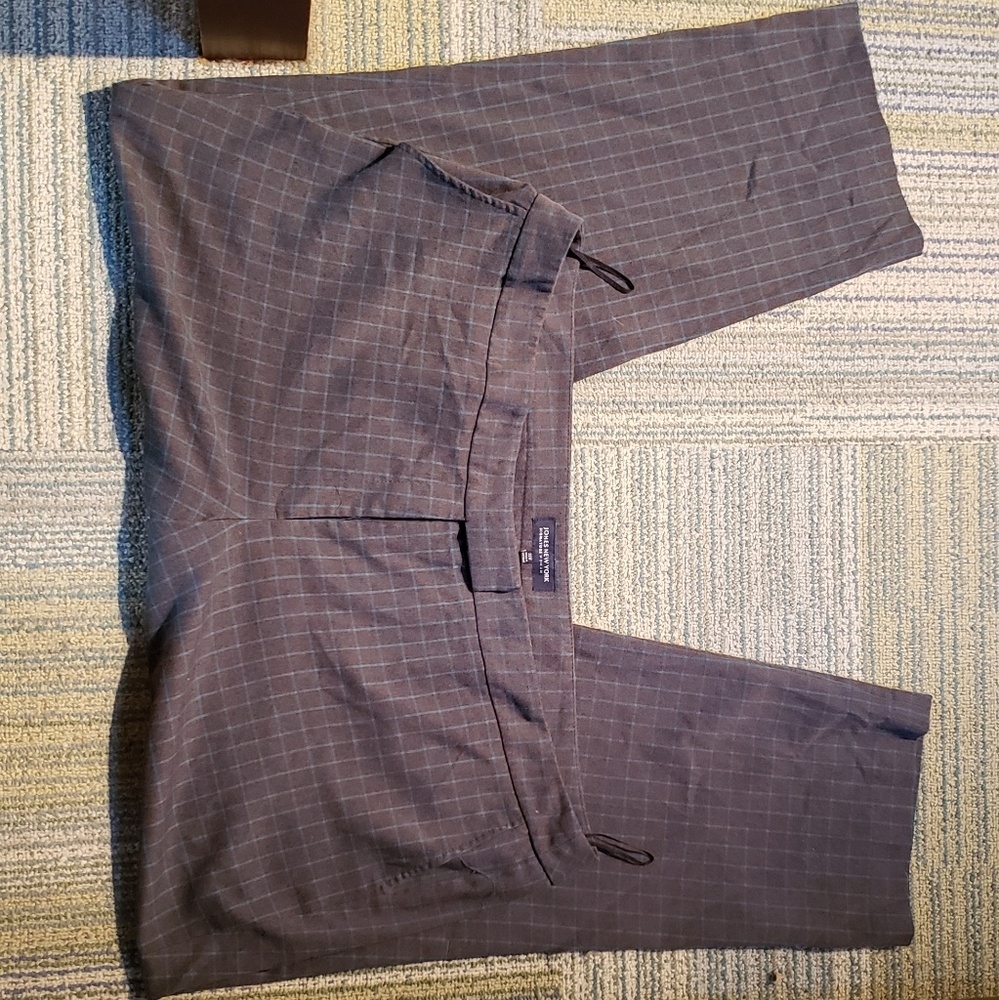 Jones New York Womens Windowpane Gray Slacks